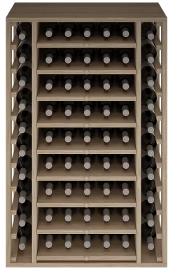 Meuble Range Bouteille de vin Série Godello en Chêne massif 65 bouteilles avec cubicules horizontaux