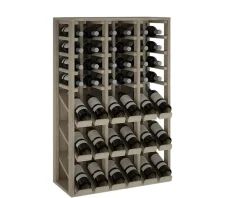 Meuble Range Bouteille de vin Série Godello en Chêne massif 36 bouteilles triple présentoir