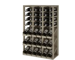 Meuble Range Bouteille de vin Série Godello en Chêne massif 36 bouteilles triple présentoir