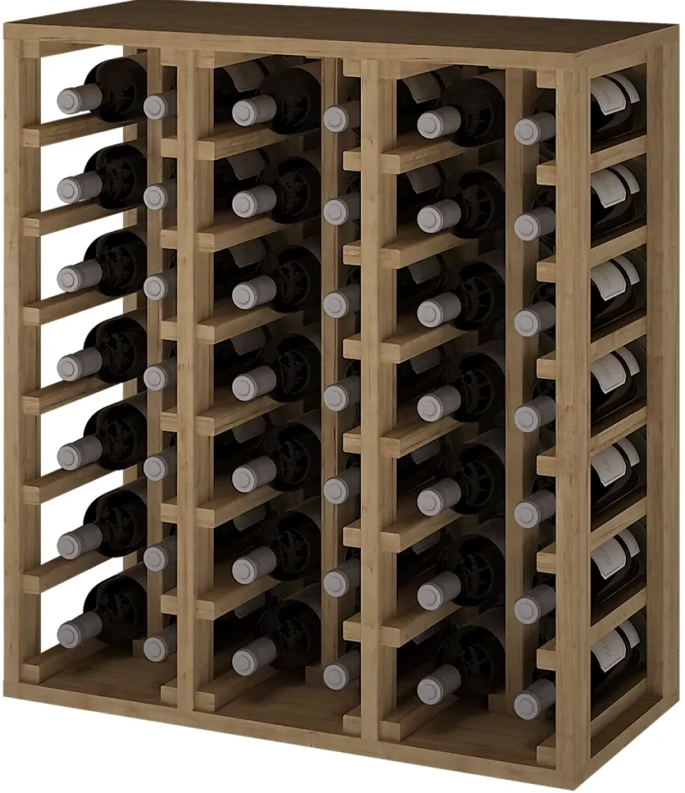 Meuble Range Bouteille de vin Série Godello en Pin Clair 42 bouteilles