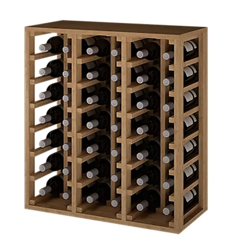 Meuble Range Bouteille de vin Série Godello en Pin Clair 42 bouteilles
