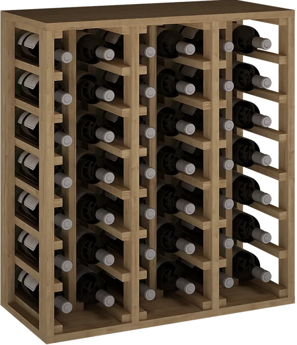 Meuble Range Bouteille de vin Série Godello en Pin Clair 42 bouteilles