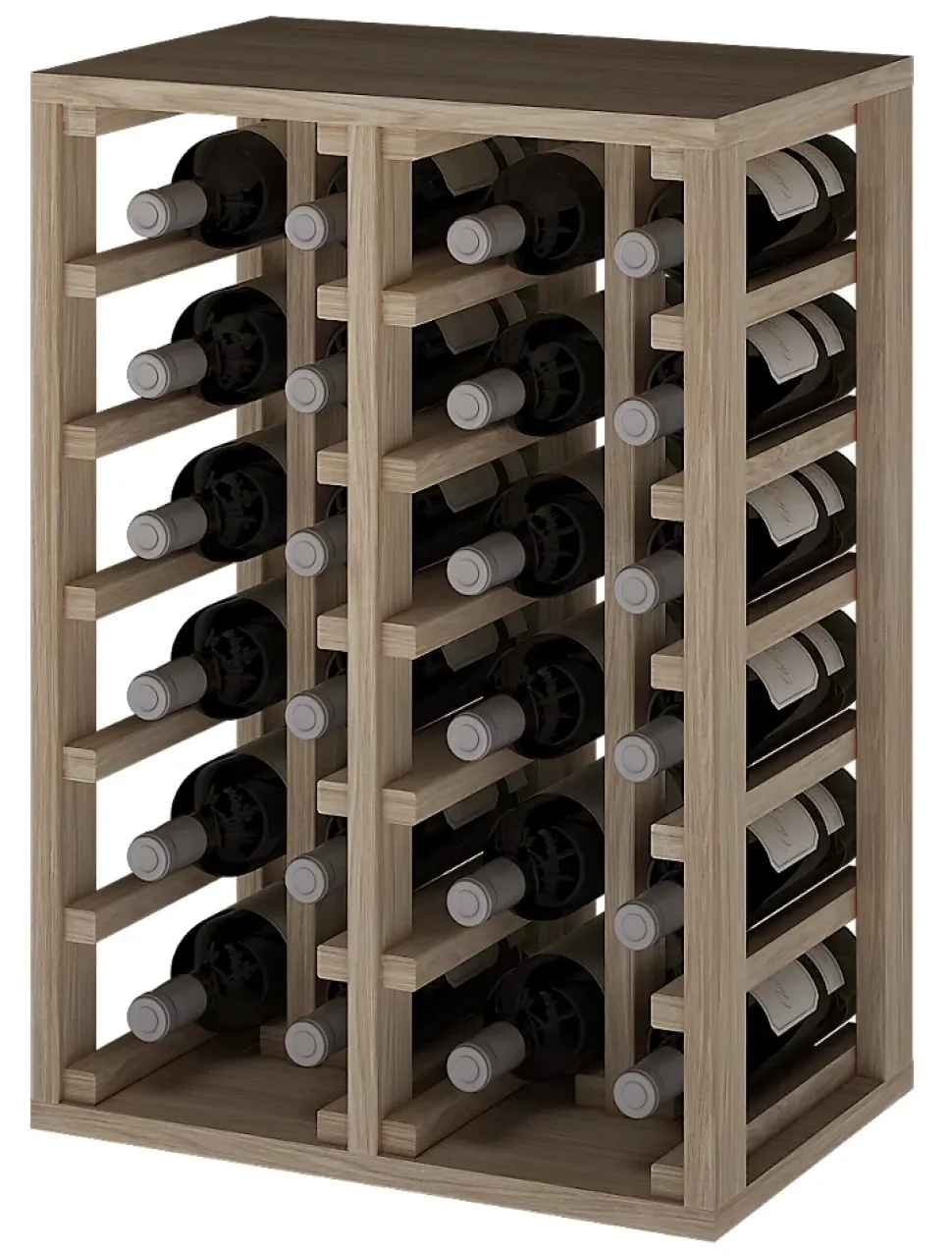 Meuble Range Bouteille de vin Série Godello en Chêne massif 24 bouteilles