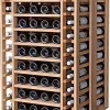 Meuble Range Bouteille de vin Série Godello en Chêne massif 112 bouteilles double profondeur avec 4 tablettes coulissantes
