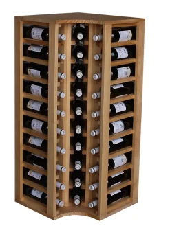 Meuble Range Bouteille de vin Série Godello en Chêne massif coin 40 bouteilles