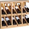 Meuble Range Bouteille de vin Série Godello en Chêne massif double présentoir 12 bouteilles avec LED