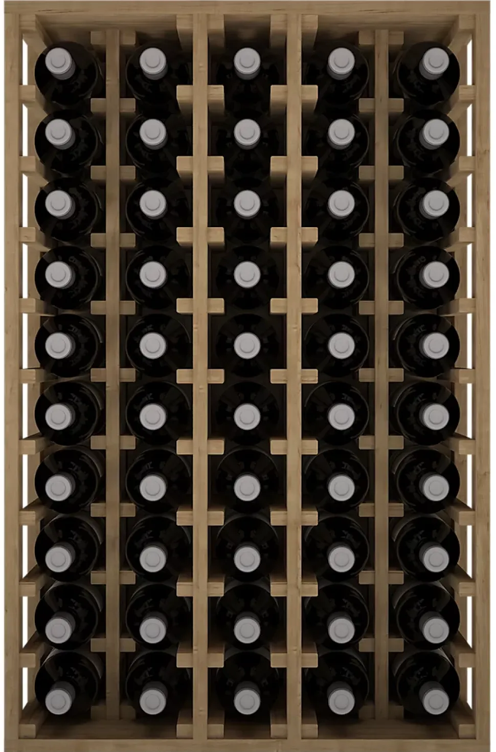 Meuble Range Bouteille de vin Série Godello en Pin Clair 50 bouteilles