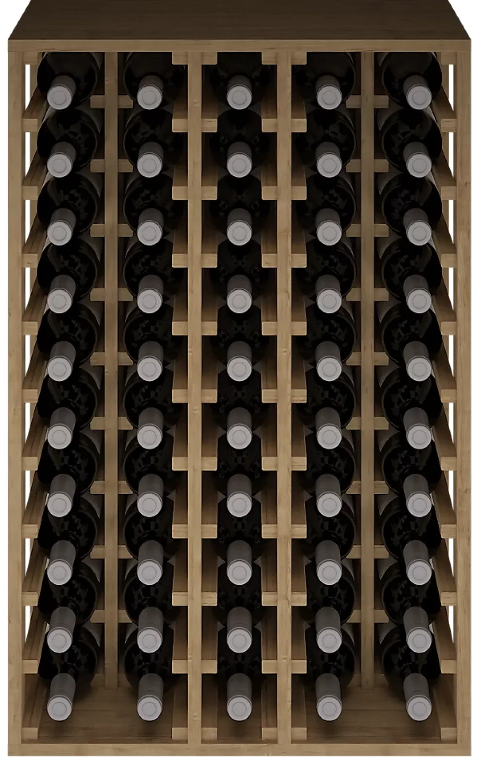 Meuble Range Bouteille de vin Série Godello en Pin Clair 50 bouteilles