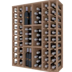 Meuble Range Bouteille de vin Série Godello en Chêne massif 76 bouteilles colonnes et cubicules