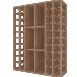 Meuble Range Bouteille de vin Série Godello en Pin Clair 76 bouteilles colonnes et cubicules