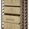 Meuble Range Bouteille de vin Série Godello en Chêne massif 10 bouteilles et 4 grandes caisses de bois