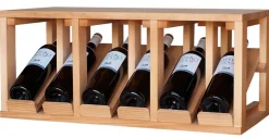 Meuble Range Bouteille de vin Série Godello en Pin Clair présentoir 6 bouteilles