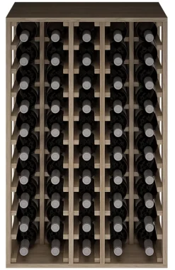 Meuble Range Bouteille de vin Série Godello en Chêne massif 50 bouteilles