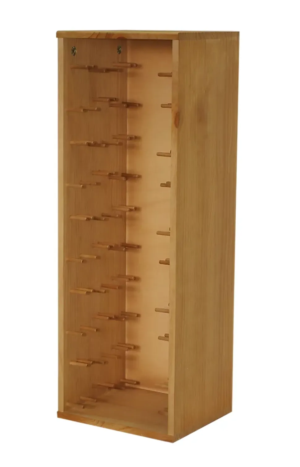 Meuble Range Bouteille de vin Série Godello en Chêne massif 30 bouteilles étiquettes devant