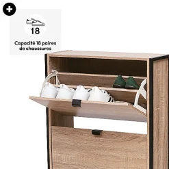 Meuble range-chaussures 3 tiroirs Aliaj effet chêne naturel - Beige- 5five