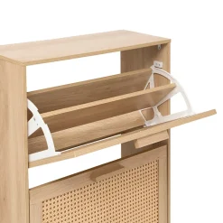 Meuble rangement chaussures 3 niveaux en bambou l. 60 x H. 113 x P. 24 cm 5five Simply Smart