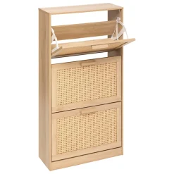 Meuble rangement chaussures 3 niveaux en bambou l. 60 x H. 113 x P. 24 cm 5five Simply Smart