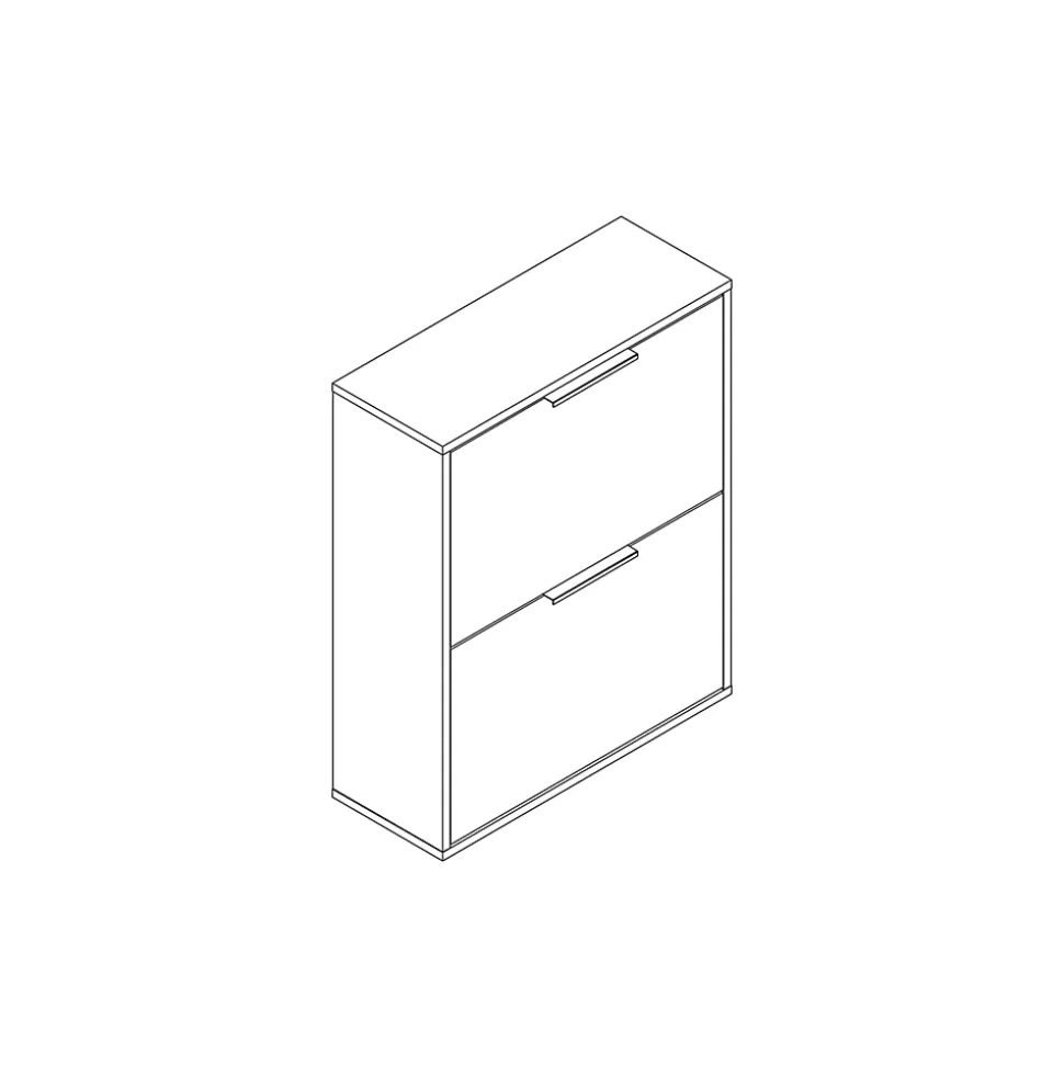 Meuble rangement chaussures 2 niveaux blanc Pyrus l. 65 x H. 81 x P. 24,8 cm