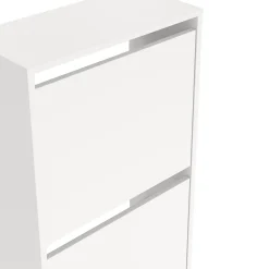 Meuble rangement chaussures 2 niveaux blanc l.50,2 x H.87,1 x P.23,8 cm Tvilum Vibe