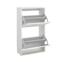 Meuble rangement chaussures 2 niveaux blanc l.50,2 x H.87,1 x P.23,8 cm Tvilum Vibe