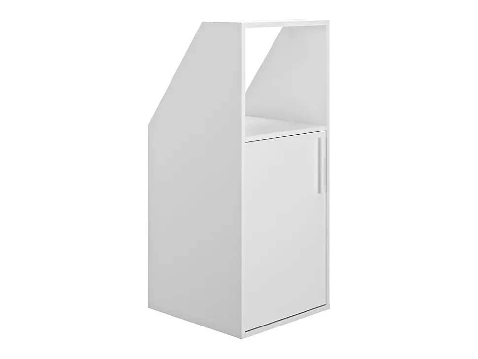 Meuble sous pente 1 porte et 1 niche - Blanc - ADEZIO