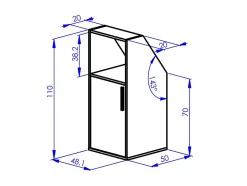 Meuble sous pente 1 porte et 1 niche - Blanc - ADEZIO