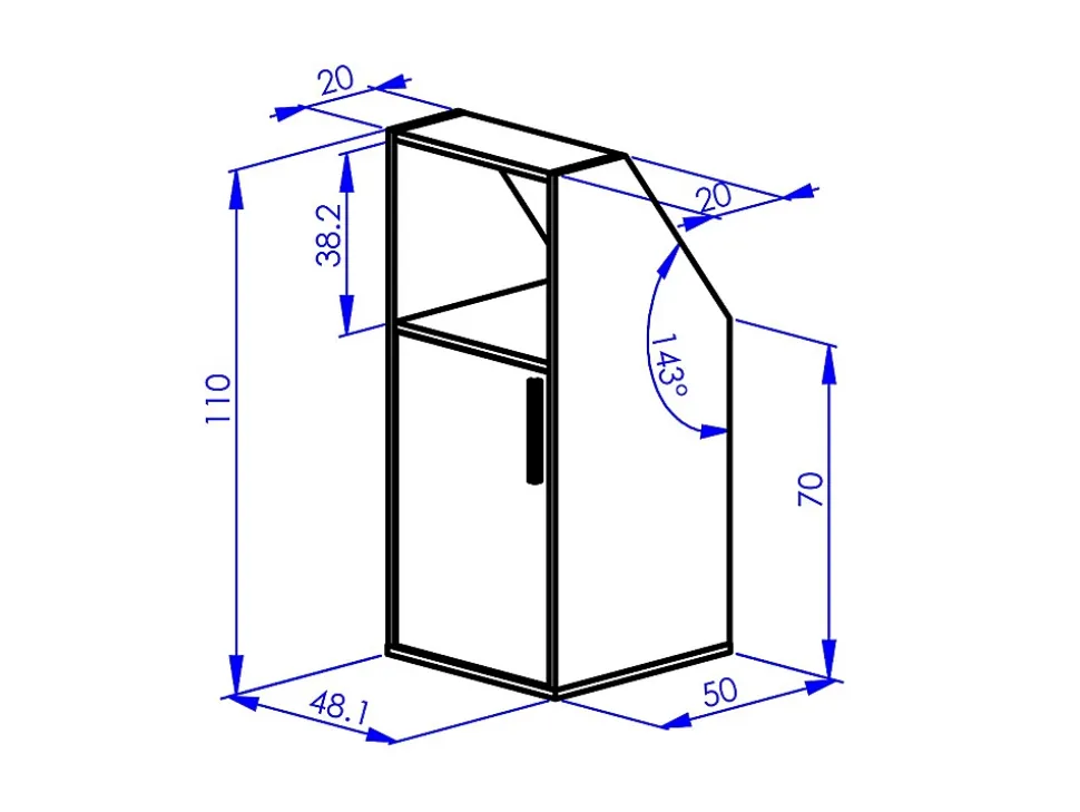 Meuble sous pente 6 portes et 2 niches - Blanc - ADEZIO