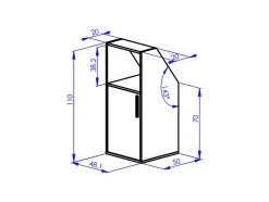 Meuble sous pente 3 portes et 1 niche - Blanc et naturel - ADEZIO