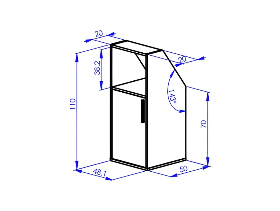 Meuble sous pente 3 portes et 1 niche - Blanc et naturel - ADEZIO
