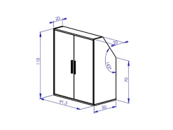 Meuble sous pente 6 portes et 2 niches - Blanc et naturel - ADEZIO