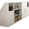 Meuble sous pente 4 portes, 2 étagères et 2 niches - Blanc - ADEZIO