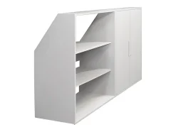 Meuble sous pente 2 portes et 2 étagères - Blanc - ADEZIO