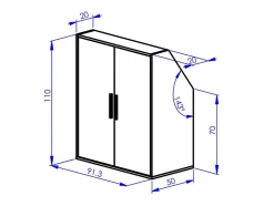 Meuble sous pente 3 portes et 1 niche - Blanc - ADEZIO