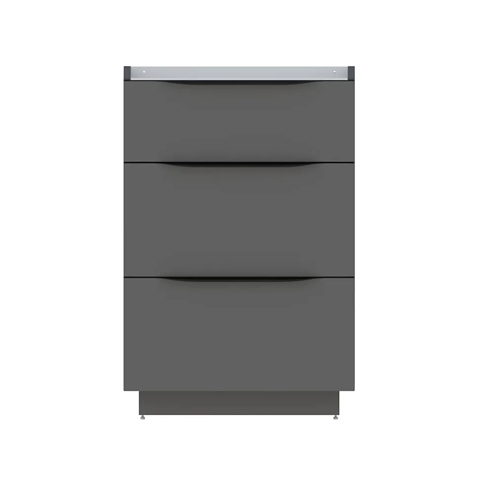 Meuble sous vasque à poser gris anthracite brillant l.60 x H.88 x P.50 cm, Pamili
