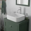 Meuble sous vasque à poser l.60 cm vert + plan de toilette, GoodHome Perma