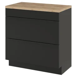 Meuble sous vasque à poser noir mat l.80 x H.82 x P.45 cm, GoodHome Imandra