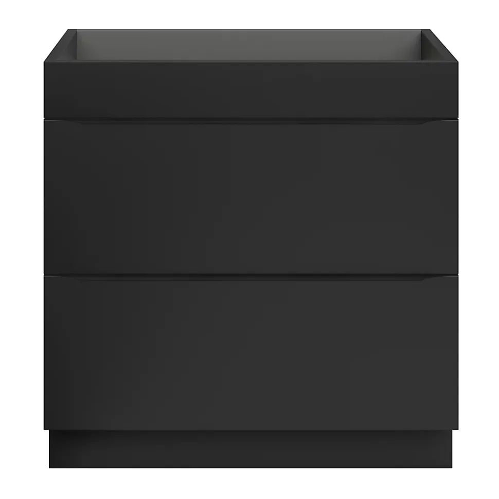 Meuble sous vasque à poser noir mat l.80 x H.82 x P.45 cm, GoodHome Imandra