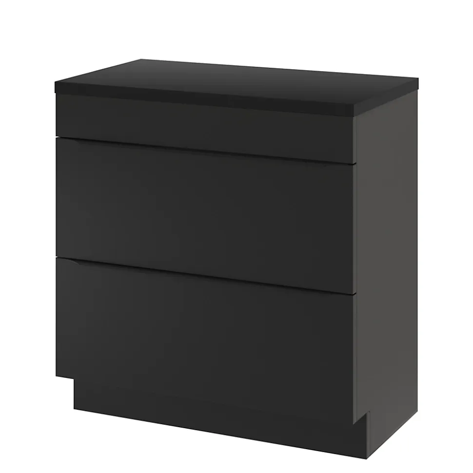 Meuble sous vasque à poser noir mat l.80 x H.82 x P.45 cm, GoodHome Imandra