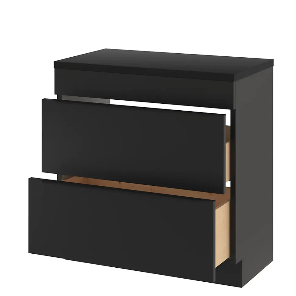 Meuble sous vasque à poser noir mat l.80 x H.82 x P.45 cm, GoodHome Imandra