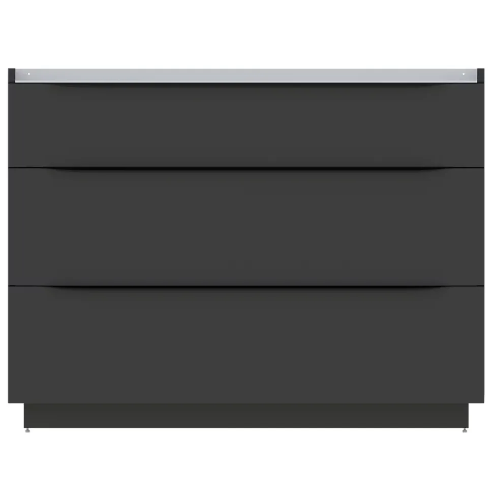 Meuble sous vasque à poser noir mat l.120 x H.88 x P.50 cm, Pamili
