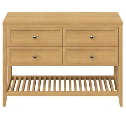Meuble sous vasque à poser 4 tiroirs placage chêne l.120 x H.80,6 x P.45 cm, GoodHome Perma