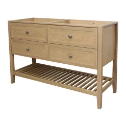 Meuble sous vasque à poser 4 tiroirs placage chêne l.120 x H.80,6 x P.45 cm, GoodHome Perma