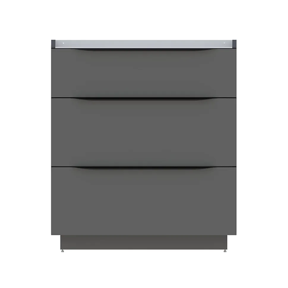 Meuble sous vasque à poser gris anthracite brillant l.80 x H.88 x P.50 cm, Pamili