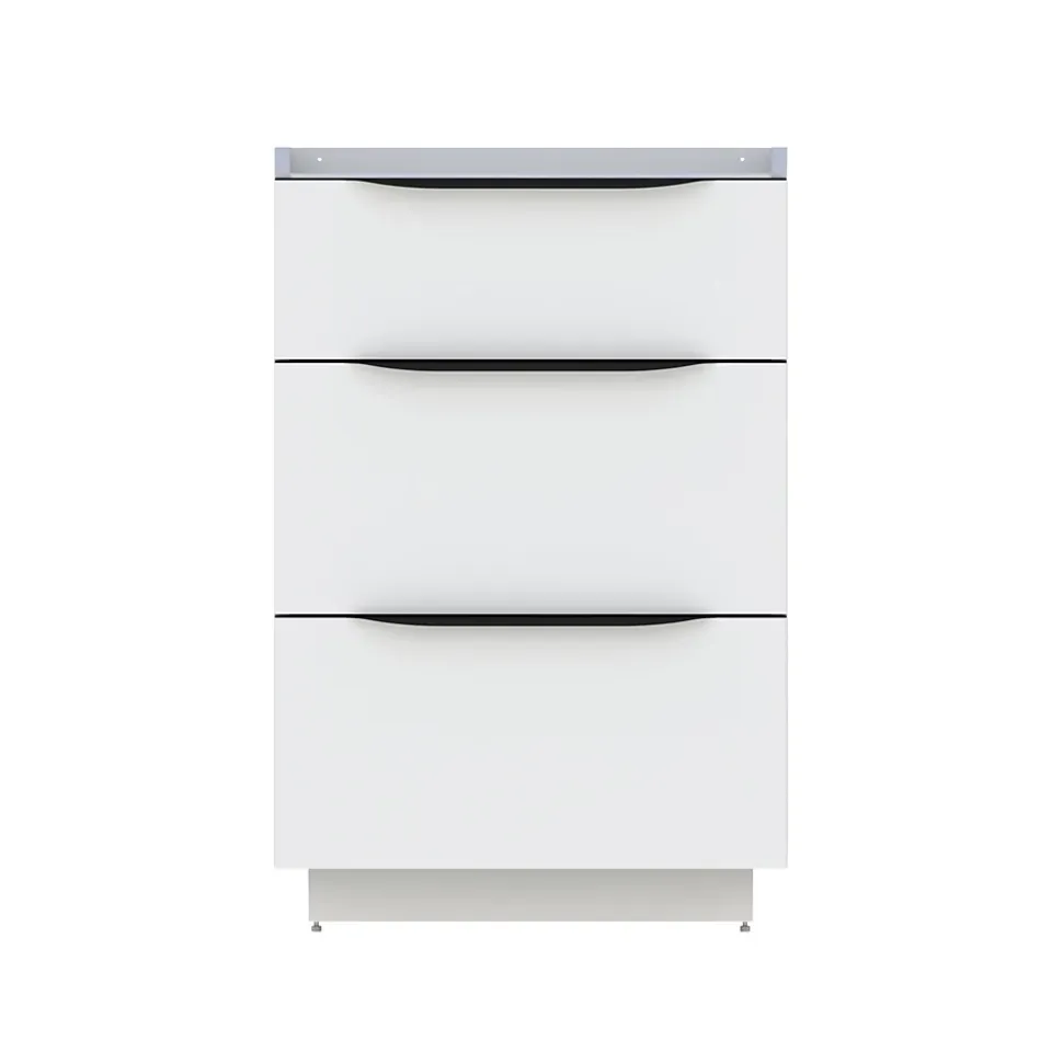 Meuble sous vasque à poser blanc brillant l.60 x H.88 x P.50 cm, Pamili