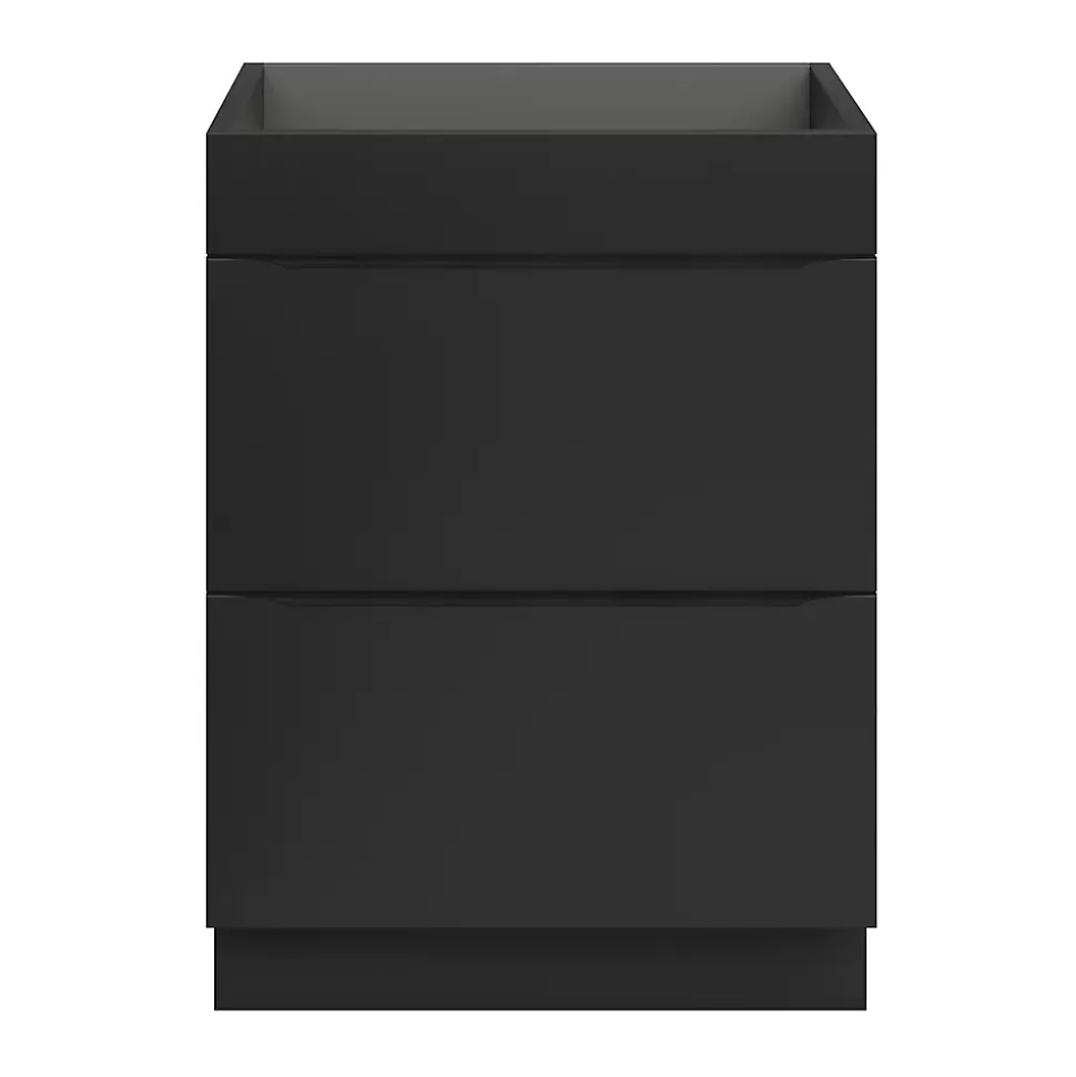 Meuble sous vasque à poser noir mat l.60 x H.82 x P.45 cm, GoodHome Imandra