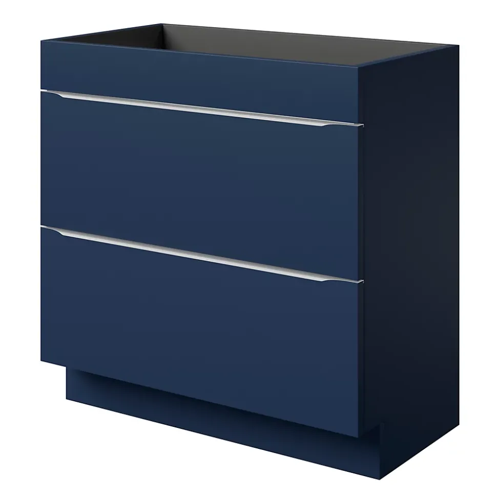 Meuble sous vasque à poser bleu nuit mat l.80 x H.82 x P.45 cm, GoodHome Imandra