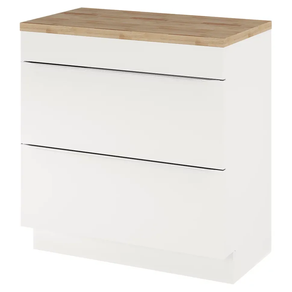 Meuble sous vasque à poser blanc brillant l.80 x H.82 x P.45 cm, GoodHome Imandra