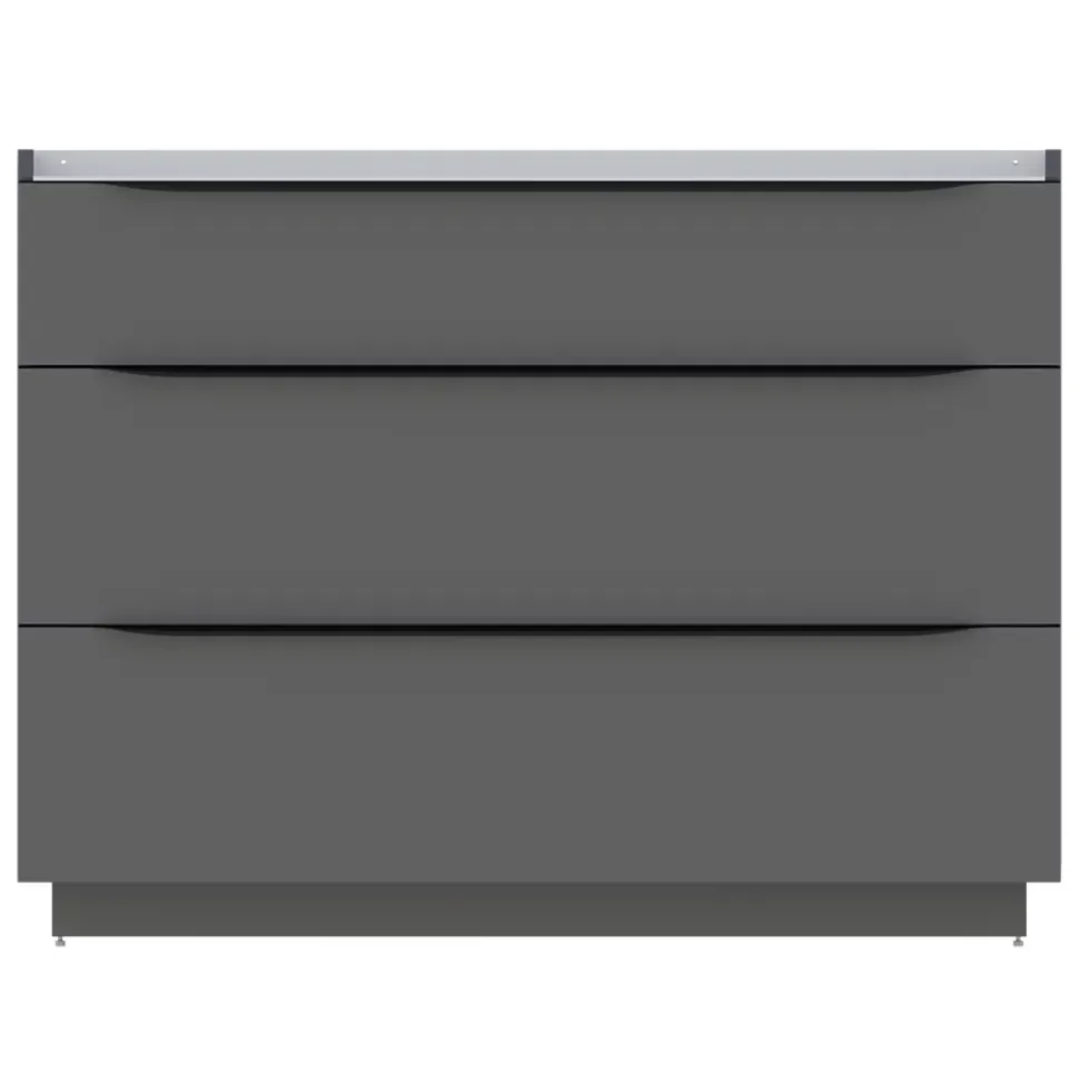 Meuble sous vasque à poser gris anthracite l.120 x H.88 x P.50 cm, Pamili