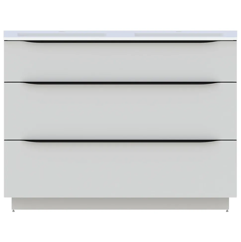 Meuble sous vasque à poser blanc mat l.120 x H.88 x P.50 cm, Pamili