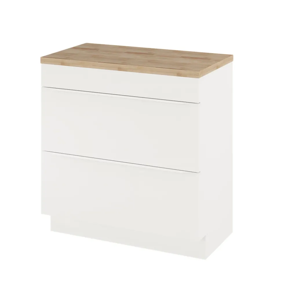 Meuble sous vasque à poser blanc mat l.80 x H.82 x P.45 cm, GoodHome Imandra